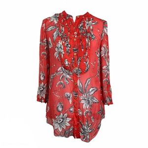 Anthropologie Leifsdottir Silk Tropical Blouse
